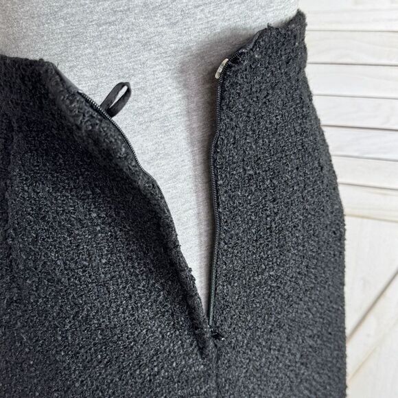 H&M Tweed A Line Skirt Rhinestone Faux Buttons Black 8 - Picture 7 of 14